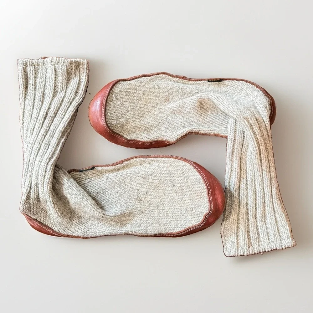 Acorn Mens Original Gray Sock Slippers Size M10.5-11.5 Wool